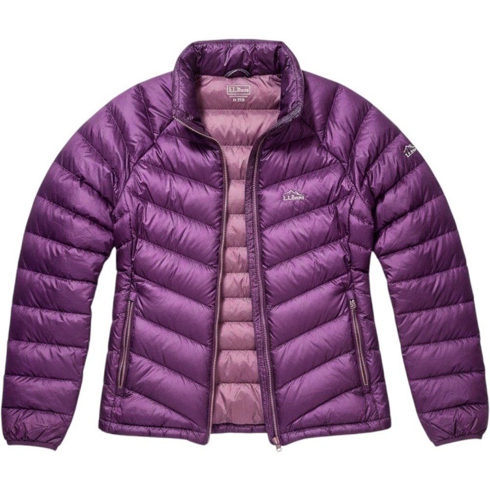 L.L.Bean Ultralight 800 Fill Goose Down Jacket Womens Medium Berry Plum